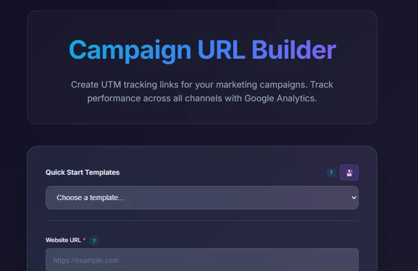 Simple UTM Tracking URL Creator Tool